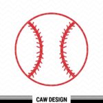 Red Baseball Stitch SVG Clipart