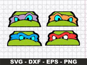 Teenage Mutant Ninja Turtle Peeking SVG Vector