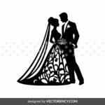 Wedding Cake Topper Cut Files SVG DXF, Bride and Groom