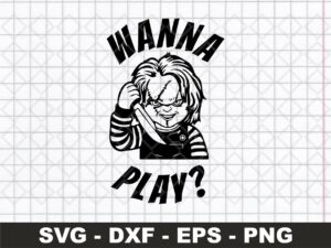 chucky svg png, wanna play svg, Funny Horror SVG, horror png, scary png,