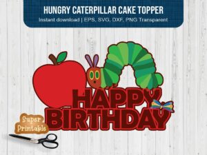 hungry caterpillar cake topper