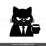 Cat Drink Coffee SVG Cut Files