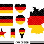 Germany Flag SVG Cut Files, Vector, PNG