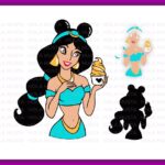 Jasmine princess layered svg cut files eps