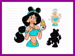 Jasmine princess layered svg cut files eps