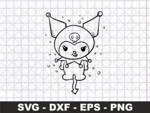 Kuromi SVG Cut Files, Outline, Cartoon PNG, EPS