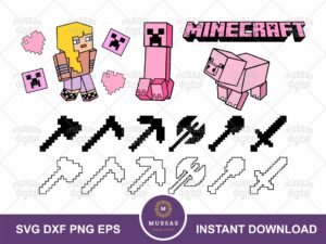 Minecraft Girl Bundle SVG PNG