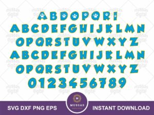 Paw Patrol Font SVG, Alphabet SVG Cricut File