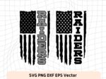 Raiders Football Svg File, American Flag PNG