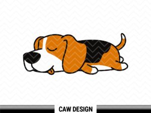 Cute Sleepy Lazy Beagle Puppy Dog Cartoon SVG