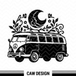 Hippie Bus SVG, Van Clipart, Vector Download