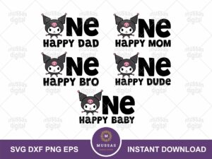 Kuromi Matching Family One Birthday Shirt Design PNG SVG