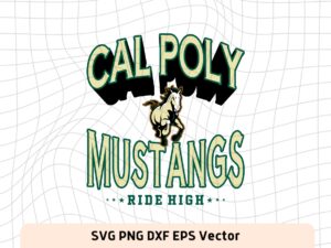 Ride High Cal Poly Mustangs Logo SVG, PNG, EPS