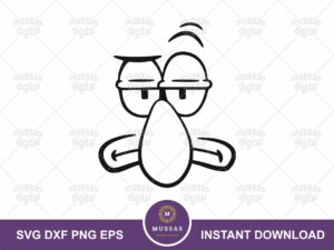 Squidward Face Svg cut files image