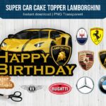 Super Car Cake Topper PNG Download Lamborghini Bugatti BMW