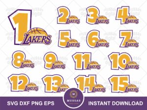 Basketball Birthday Number LA Lakers SVG