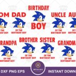 Cartoon Birthday Family Shirt Sonic Matching T-shirts Digital Download