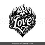 Love Flames Design SVG