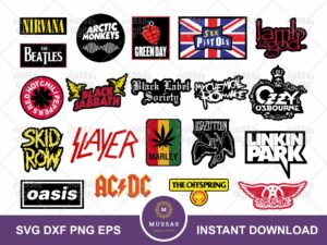 Music Punk Rock Reggae HipHop Rock n Roll Band Logo SVG