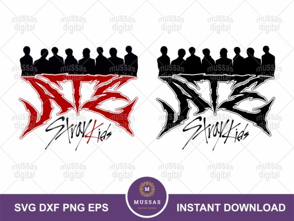 Silhouette Stray Kids ATE SVG vector