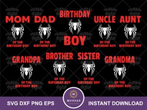 Superhero Birthday Family Shirt Spiderman Matching T-shirts Digital Download