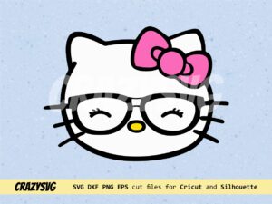 hello kitty nerd png svg dxf eps for cricut silhouette cameo svg