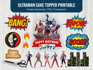 ultraman cake topper printable download png