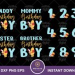 winnie the pooh birthday shirt number svg