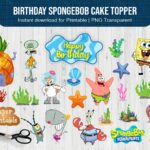 Birthday SpongeBob Topper Cake PNG