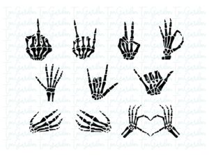 skeleton hand svg, peace, middle finger and more